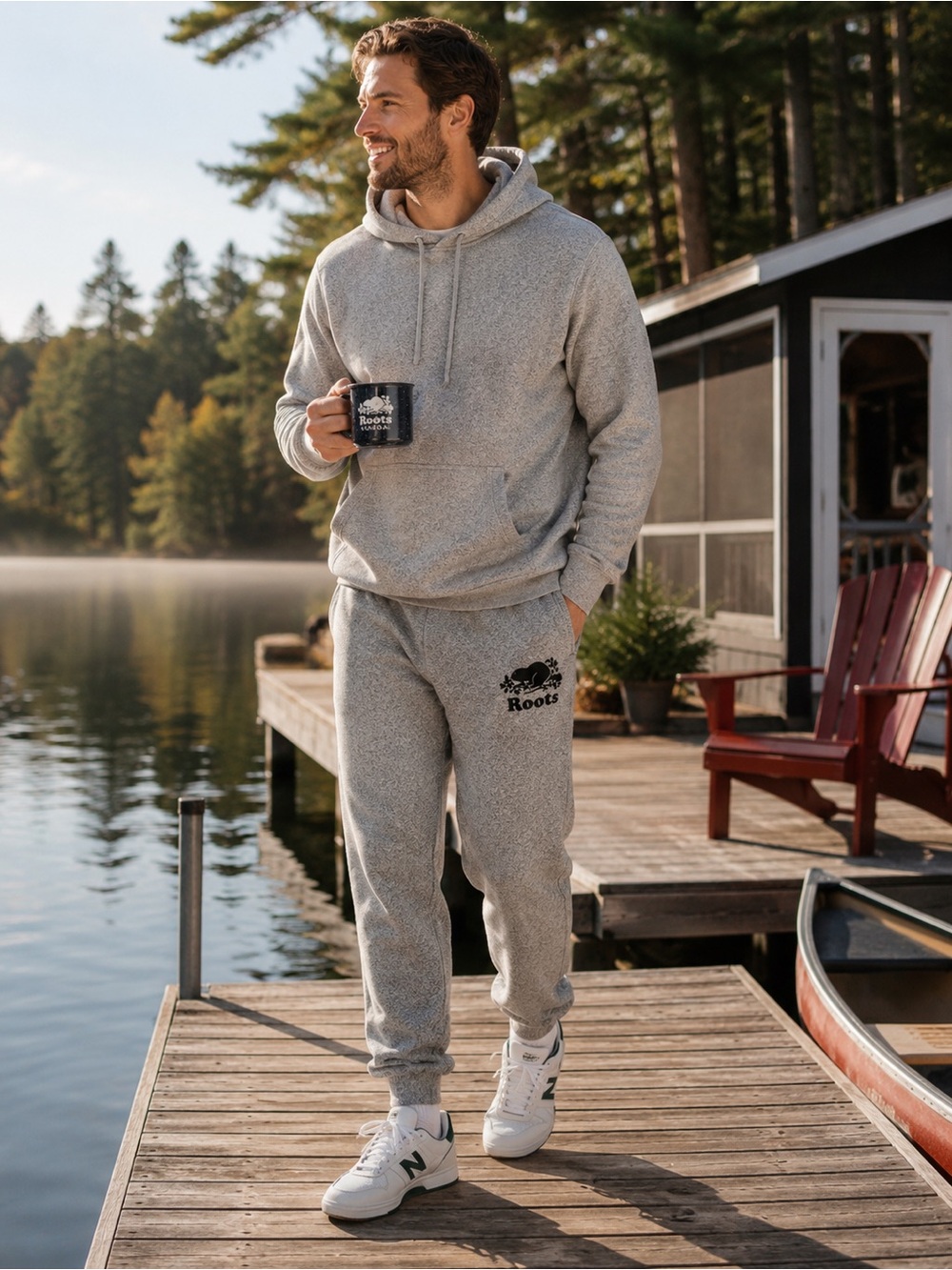 Roots Salt & Pepper Jogger Sweatpants Men’s XL Cotton Lounge Athletic
